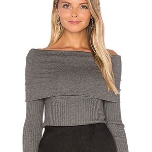 Line & Dot Women’s Grey Lea Off Shoulder Sweater